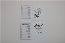 Fred Couples & Ian Woosnam '1991' Signed Augusta National Golf Club Scorecards JSA ALOA