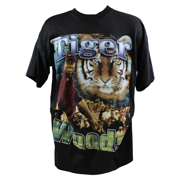 1997 Tiger Woods Masters Champion Fan Generated Black Bay Club T-Shirt - Size XL