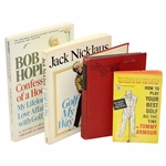 Four Golf Books - Bob Hope(x2), Jack Nicklaus, & Tommy Armour