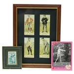 Bobby Jones Stamp, Four Framed Churchman Repro Cards, & I Love Lucy Card
