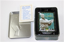 Arnold Palmer 5 All-Metal Collector Cards in Tin with 8x10 B&W Photo