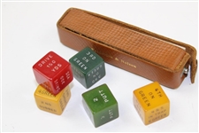 Galloping Golf Dice Game, Red Hot Red Eye Golf Ball in Box, & Male Pewter Golfer Brush