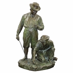 1923 Gentleman & Caddy at the Tee George Julian Zolnay Signed/Dated 18" Bronze Statue