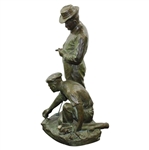 1923 'Gentleman & Caddy at the Tee' George Julian Zolnay Signed/Dated 18 Bronze Statue