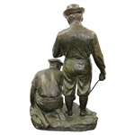 1923 'Gentleman & Caddy at the Tee' George Julian Zolnay Signed/Dated 18 Bronze Statue
