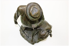 1923 'Gentleman & Caddy at the Tee' George Julian Zolnay Signed/Dated 18 Bronze Statue