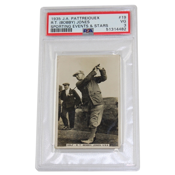 1935 R.T. (Bobby) Jones Card PSA Slabbed & Graded J.A. Pattreiouex Card VG 3 #51314482