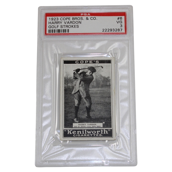 1923 Copes Bros. & Co. Harry Vardon PSA Slabbed & Graded VG 3 Kenilworth Cigarettes Card #22293287