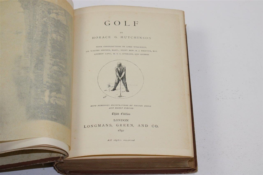 1892 'Golf The Badminton Library' by Horace G. Hutchinson - 3rd Edition