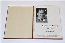 1935 'Rights and Wrongs Of Golf' Red Cover Booklet by Robert T. 'Bobby' Jones