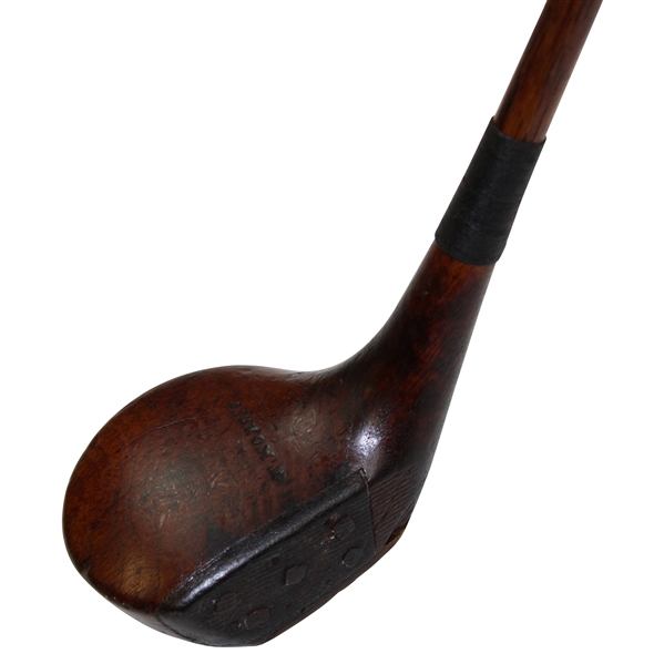 Tom Morris Hickory Shaft Driver with Leather Face Insert & Shaft Stamp