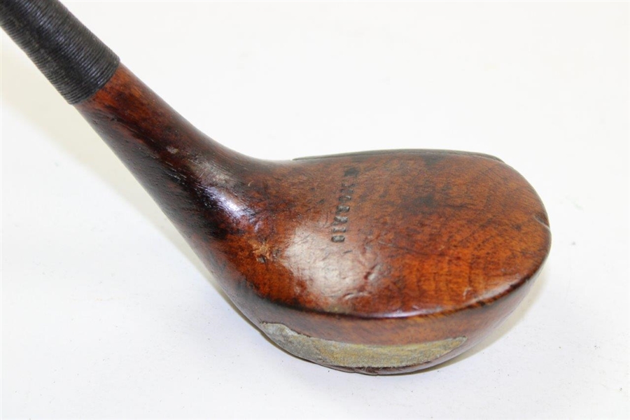 Tom Morris Hickory Shaft Driver with Leather Face Insert & Shaft Stamp