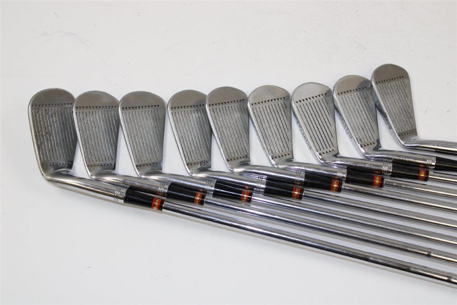 Francis Ouimet's Personal Set of Spalding Executive Irons with Letter