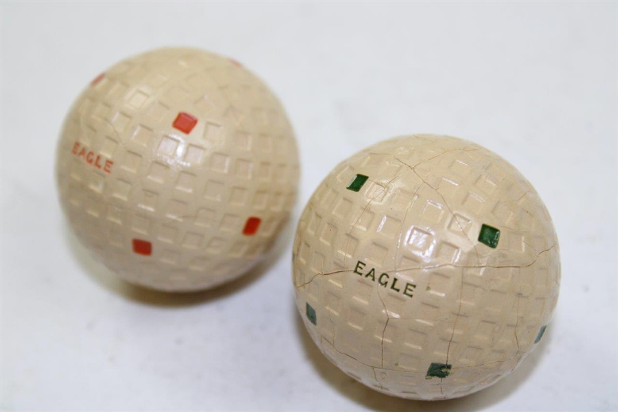 Lot of Two (2) A.J. Reach Wright & Ditson Eagle Multidot Mesh Pattern Golf Balls with Original Packaging