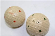 Lot of Two (2) A.J. Reach Wright & Ditson Eagle Multidot Mesh Pattern Golf Balls with Original Packaging