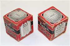 Lot of Two (2) A.J. Reach Wright & Ditson Eagle Multidot Mesh Pattern Golf Balls with Original Packaging