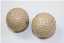 Lot of Two (2) Spalding Kro-Flite Needled Vulcanized Cover Golf Balls with Box