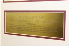 Payne Stewart Signed 1991 US Open Trophy Photo with PGA Trophy Photo Display - Framed JSA ALOA