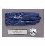Gary Player Signed Bellerive Logo Golf Ball with Signed Glove 1965 US Open Champ Display JSA ALOA