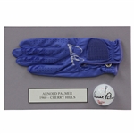 Arnold Palmer Signed Cherry Hills Logo Golf Ball with Signed Glove Display JSA ALOA
