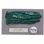 Billy Casper Signed Olympic Club Logo Golf Ball with Signed Glove US Open 1966 Display JSA ALOA