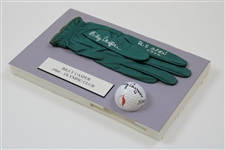 Billy Casper Signed Olympic Club Logo Golf Ball with Signed Glove 'US Open 1966' Display JSA ALOA