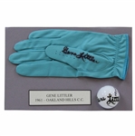 Gene Littler Signed Oakland Hills CC Logo Golf Ball with Signed Glove Display JSA ALOA