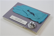 Gene Littler Signed Oakland Hills CC Logo Golf Ball with Signed Glove Display JSA ALOA