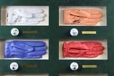 Winners of the US Open 1985-1995 Signed Golf Balls & Gloves Display JSA ALOA
