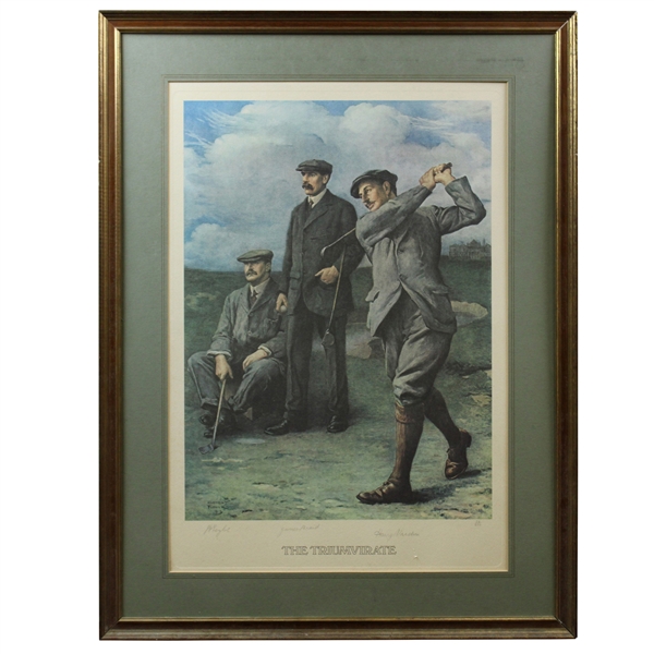 Walton Heath Gifted Taylor, Braid & Vardon The Triumvirate Ltd Ed Print 26/300 to Doug Sanders - Framed