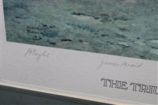 Walton Heath Gifted Taylor, Braid & Vardon 'The Triumvirate' Ltd Ed Print 26/300 to Doug Sanders - Framed