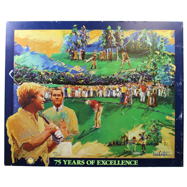 Jack Nicklaus Signed 'PGA 75yrs of Excellence' Ltd Ed 48/750 Joni Carter Poster JSA ALOA