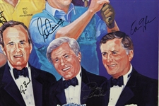 Astronauts, Presidents, & Golf Legends Multi-Signed 1994 Doug Sanders Celebrity Classic Matted Poster PSA FULL #AG53879