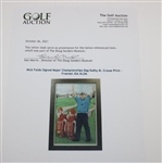 Nick Faldo Signed Major Championships Bag Kathy M. Crosse Print - Framed JSA ALOA