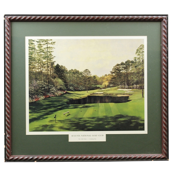 Augusta National Golf Club The 16th Hole - A Spring Day Framed Garner Print