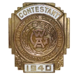 1940 Western Open Championship (WGA) Contestant Badge - Won by Jimmy Demaret