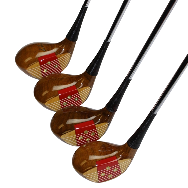 Set of Ben Hogan 1953 Oil Hardened Commemorative 1, 3, 4 & 5 Woods with Original Grips & Headcovers