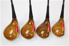 Set of Ben Hogan 1953 Oil Hardened Commemorative 1, 3, 4 & 5 Woods with Original Grips & Headcovers