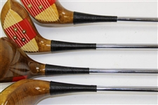 Set of Ben Hogan 1953 Oil Hardened Commemorative 1, 3, 4 & 5 Woods with Original Grips & Headcovers