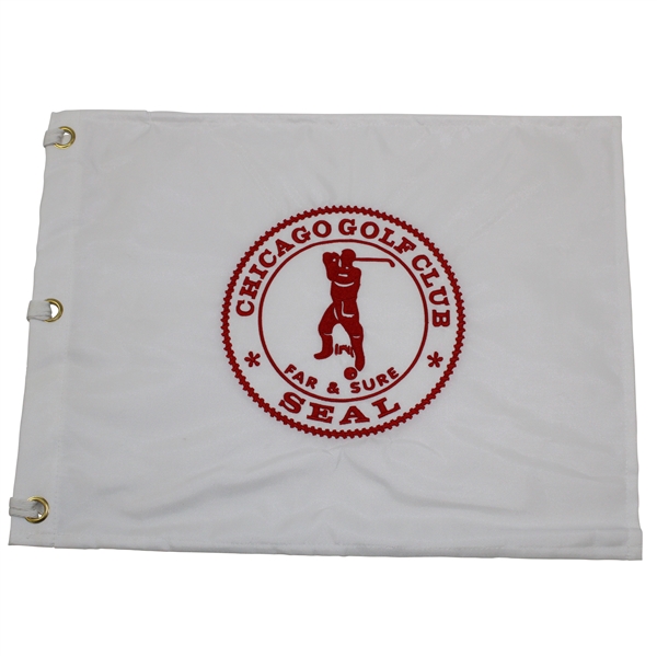 Chicago Golf Club Far & Sure Embroidered White with Red Flag