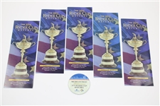 2004 Ryder Cup at Oakland Hills Embroidered Flag with Program, Ticket, Button, Napkins & Spectator Guides