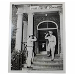 Bobby Jones Salute in Front of First Fighter Command Headquarters 6/23/1942 Wire Photo