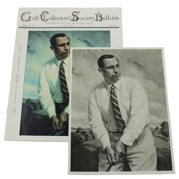 Walter Hagen Personal Portrait Photo Used for Golf Collectors Society Bulletin Cover from estate with Letter