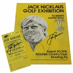 Jack Nicklaus Signed 1976 Golf Exhibition at Berkshire CC Program and Ticket JSA ALOA