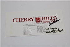 Arnold Palmer Signed Cherry Hills Scorecard (Byron Nelson) & Magazine Page with Bumper Stickers JSA ALOA