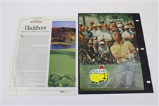 Arnold Palmer Signed Cherry Hills Scorecard (Byron Nelson) & Magazine Page with Bumper Stickers JSA ALOA