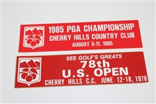 Arnold Palmer Signed Cherry Hills Scorecard (Byron Nelson) & Magazine Page with Bumper Stickers JSA ALOA