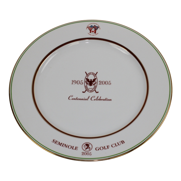 Vinny Giles 2005 Seminole Golf Club Centennial Celebration Triangular Matches Plate - 1905-2005