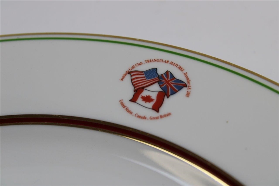 Vinny Giles' 2005 Seminole Golf Club Centennial Celebration Triangular Matches Plate - 1905-2005