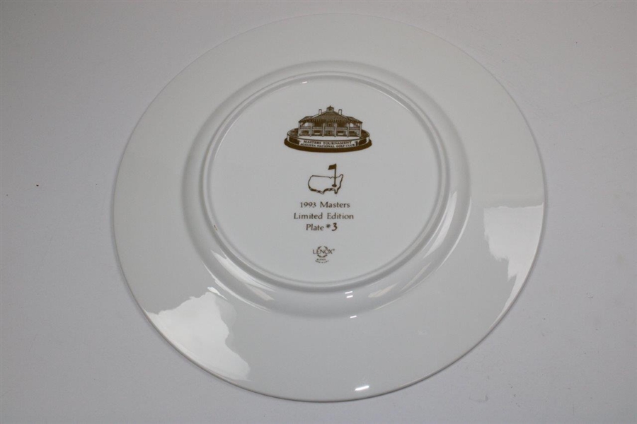 Vinny Giles' 1993 Masters Lenox Limited Edition Member Plate #3 with Original Box